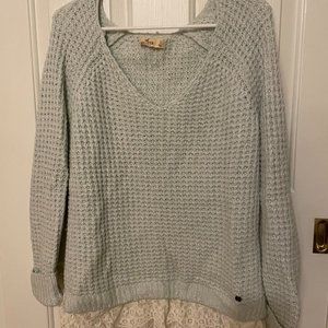 Waffle Knit Lace Sweater